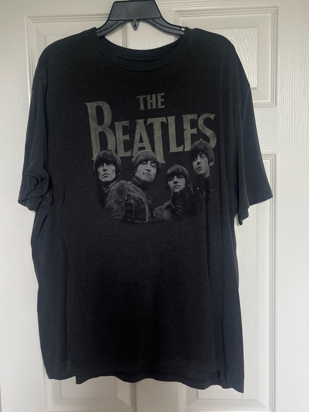 The Beatles Charcoal Black Logo Tee